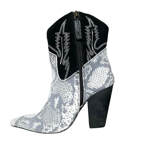 Dingo Women’s Calico Snakeskin Leather Western Style Boots Black/Gray Size 9M - Picture 5 of 8